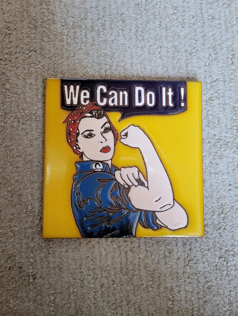 We Can Do It Ceramic Art Tile Wall Decor 5x5